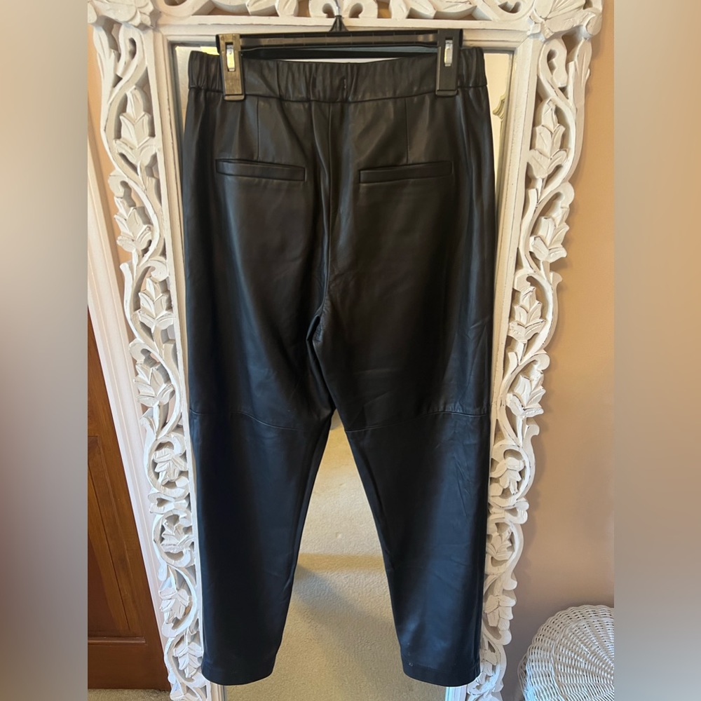 Brunello Cucinelli High-Waist Leather Pants - Picture 4 of 10